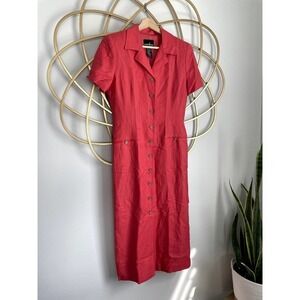 Positive Attitude Linen Dress Button Down size 6P